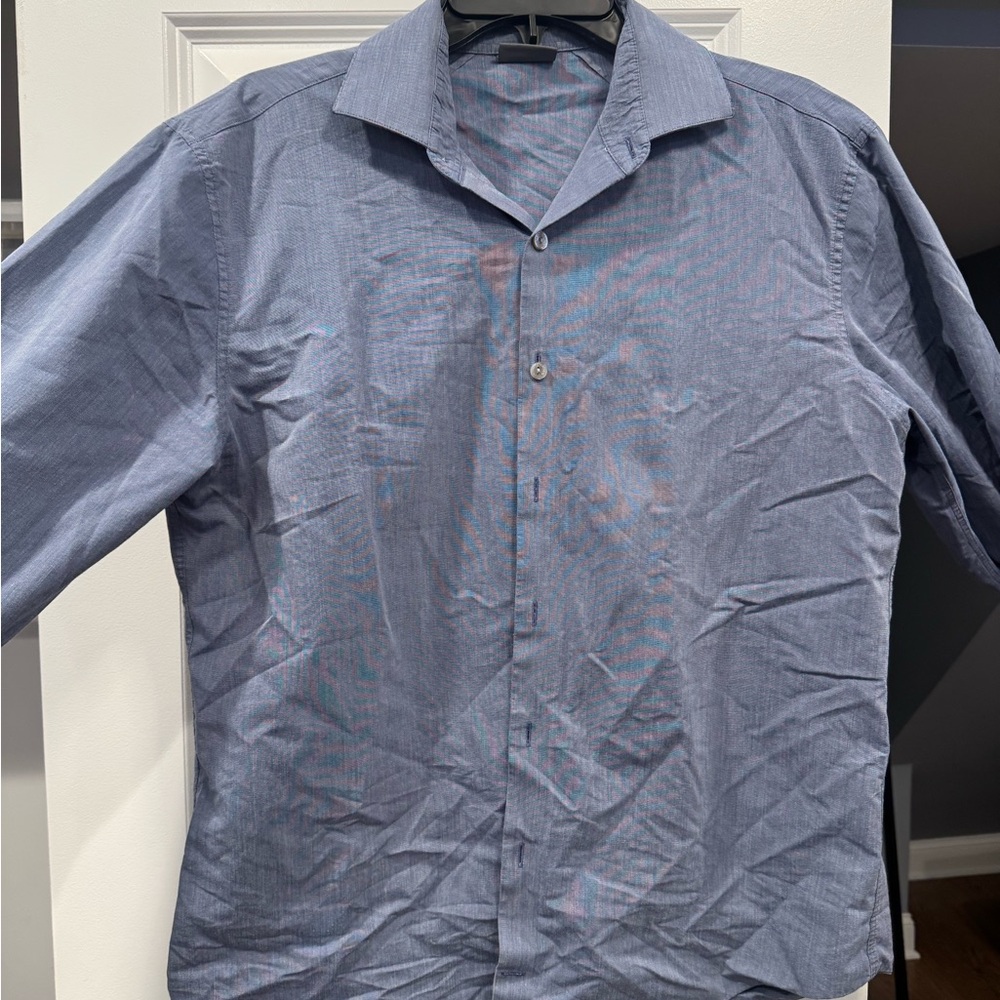 Men's Blue Button-Up Shirt